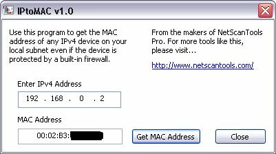 IPtoMAC screenshot