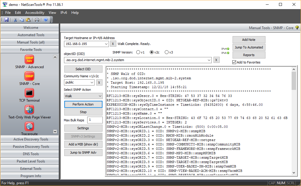 SNMP - Core Screenshot